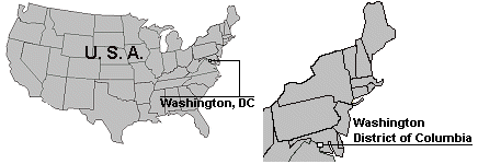 Map of Washington, District of Columbia
